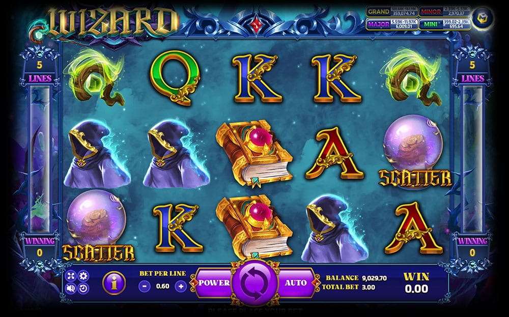 เกมมี 3 แถว 6 รีล
 Wizard Slotxo Game