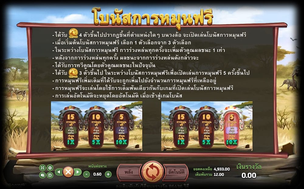  โบนัสของฟรีสปิน หรือ โหมดหมุนฟรี 