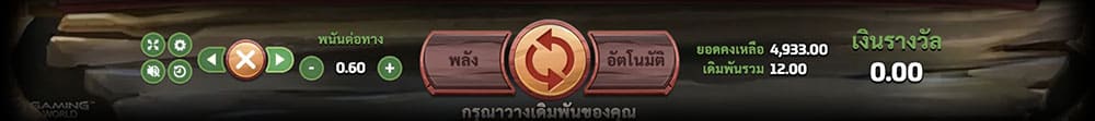 ปุ่มควบคุมการเล่นสล็อต