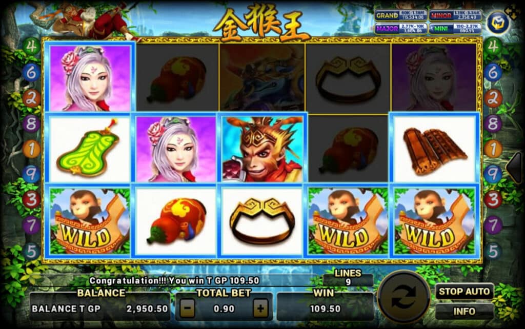 Slotxo Golden Monkey King เกมมี 3 แถว 5 รีล