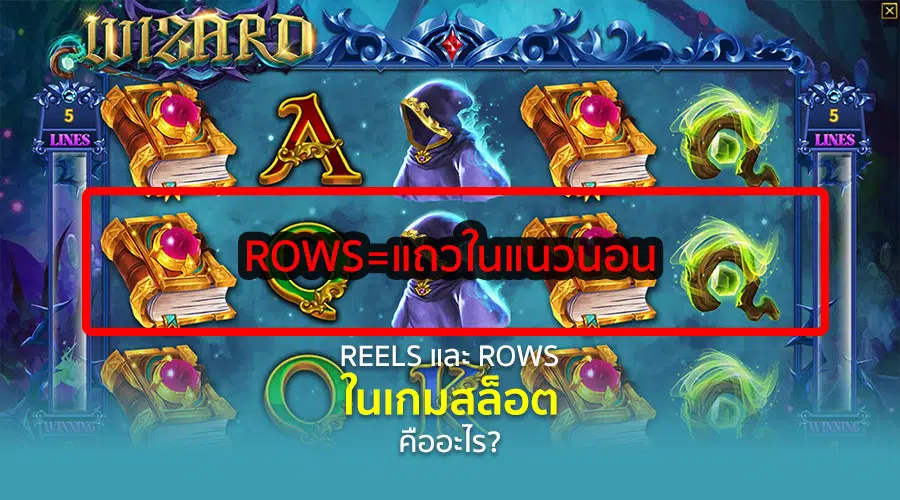 Rows คือ แถวในแนวนอนของเกมสล็อต