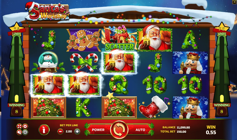 รีวิวเกมสล็อต santa workshop