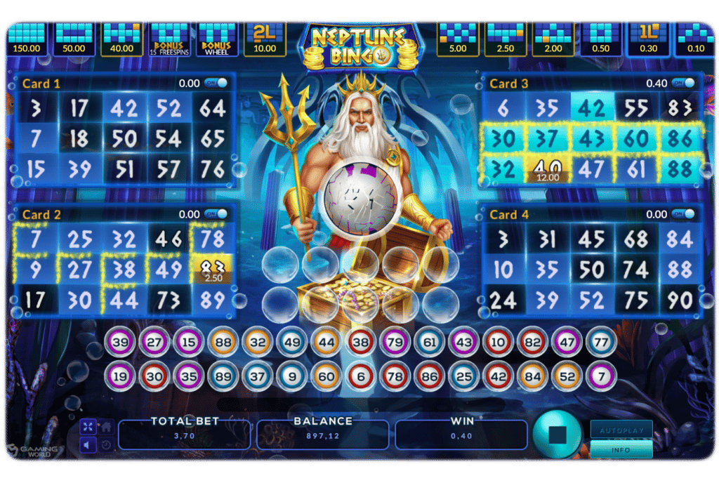 Neptune treasure bingo